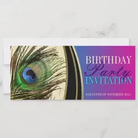 Pink Peacock Exotic Goddess Party Invitations