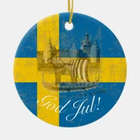 Flag and Symbols of Sweden ID159 Ceramic Ornament