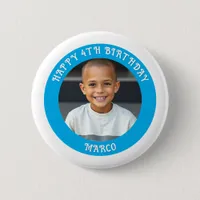 Personalized Age, Name and Photo Birthday  Button