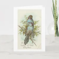 Vintage Birds Christmas Greeting Holiday Card