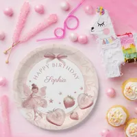 Sweet As A Strawberry Fairy Girl Birthday Welcome Paper Plates