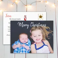 Personalized Family Photo Christmas Holiday Postcard