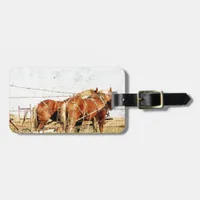 Ready For Work, Two Draft Horses Luggage Tag