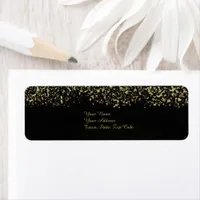 Black and Gold Foil Wedding Stationery Label