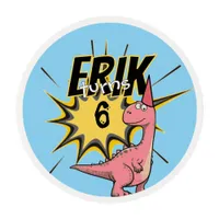 Roar-some Dino Birthday Party Cartoon Dinosaur Edible Frosting Rounds