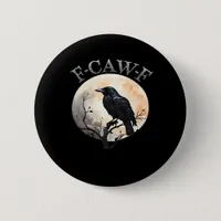 F Caw F Funny Bird Moon Minimal Clean Style Button