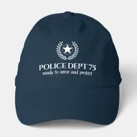 Elegant Police Department White Laurel Star Performance Cap