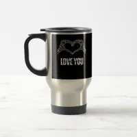 To Death Skeleton Heart Hands Classic Look Travel Mug