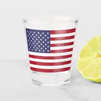 Red White & Blue Patriotic American Flag Shot Glass