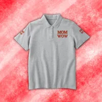 MOM WOW in red embroidery | Women's Polo