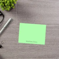 Mint green name post-it notes