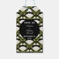 Elegant Black & White Floral Wedding: Calligraphy  Gift Tags