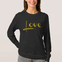 *~* Woman's Black and Gold Sparkling LOVE T-Shirt