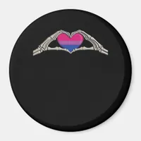 Bone Hands Heart Bisexual Goth Minimal Design Magnet