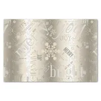 Christmas Text and Snowflake Pattern Gold ID257 Tissue Paper