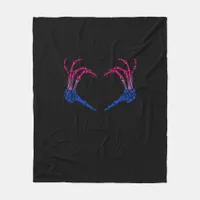 Skeleton Heart Bisexual Lgbt-Q Pride Skull Hand Fleece Blanket