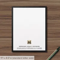 Sophisticated Monogram Business Letterhead