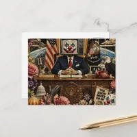 Clown at the Desk Surreal Collage Postcard
