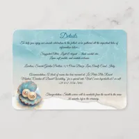 Beach Wedding Pearls Shell Elegant Ocean Theme  Enclosure Card
