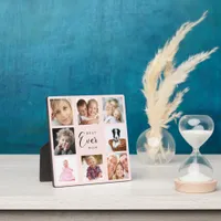 Mother blush rose gold best mom photo collage plaque