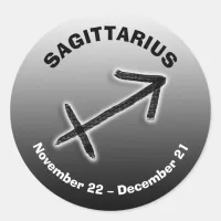 Horoscope Sign Sagittarius Astrology Classic Round Sticker