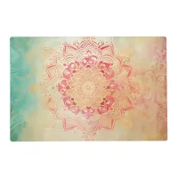 *~* BLESSED AP2 SACRED Gold Rainbow Pastel Mandala Placemat