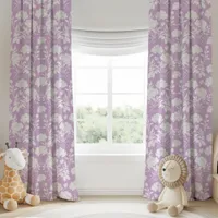 Purple Peony Floral Pattern  Blackout Curtains