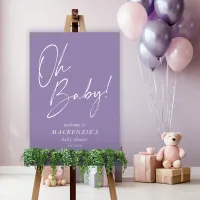 Modern Purple Lavender Oh Baby Baby Shower Welcome Foam Board