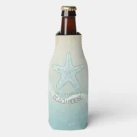 Beach House Nautical Starfish Aqua Blue ID623 Bottle Cooler