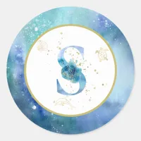 *~*  LETTER S -  Nautical Beach Envelope  Sticker