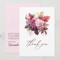 Vino Before Vows Floral Wine Bridal Shower Thank You Card