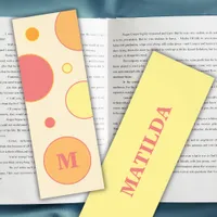 Colorful Dots Monogram Name Summer Vibes Bookmarks