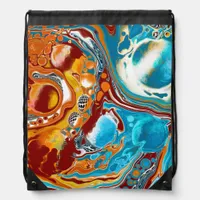 Planetary Bliss Fluid Digital Art   Drawstring Bag