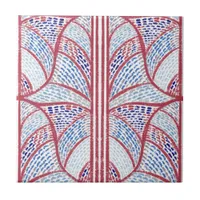 Mediterranean Red and Blue Mosaic Pattern  Ceramic Tile
