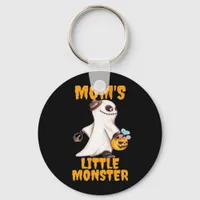 Moms Little Boo Monster Funny Graphic Keychain