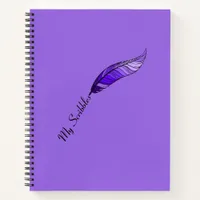 Notebook - Purple Feather Pen