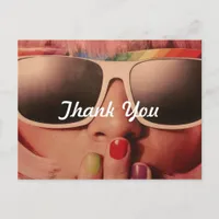 70's Retro Girl Thank You Postcard