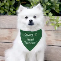 Head Gardener Funny Dog Green Pet Bandana Collar