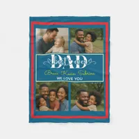 Best Father Ever Personalized Photo Collage Fleece Blanket