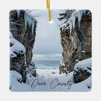 Door County, Wisconsin | Winter Poem Ceramic Ornament
