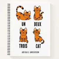 Un Deux Trois Cat Lover Teacher Gift Funny Notebook