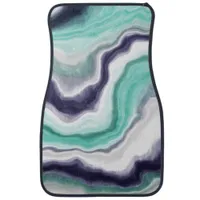 Turquoise, Blue and White Marble Swirls  Car Floor Mat