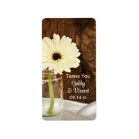 Mason Jar White Daisy Country Wedding Thank You Label