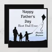 Best Dad Silhouette Names Kite Father's Day Card