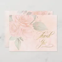 Soft Blush Roses Wedding Thank You ID828 Announcement Postcard