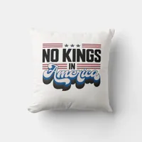 No Kings In America USA Retro Classic Throw Pillow