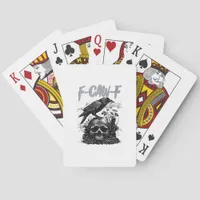 Funny F-Caw-F Crow Funny Halloween Retro Classic Poker Cards