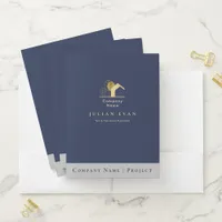 House Logo Navy Blue and Gold Professional Pocket Folder