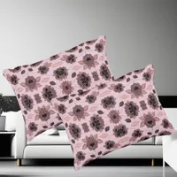 Elegant pink and black lace in vintage style  accent pillow