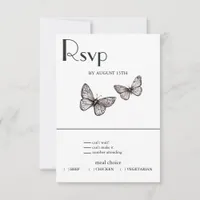 Butterfly Sketch  RSVP Card